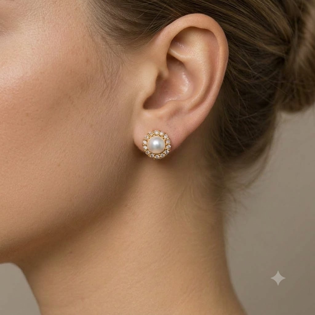 pearl stud earring