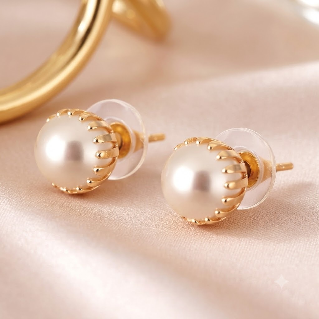 pearl stud earring