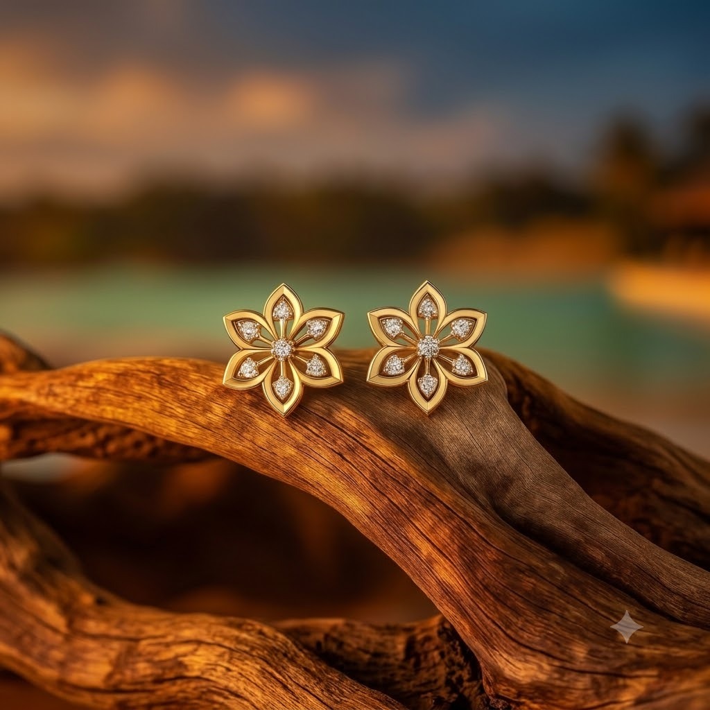 gold stud earring