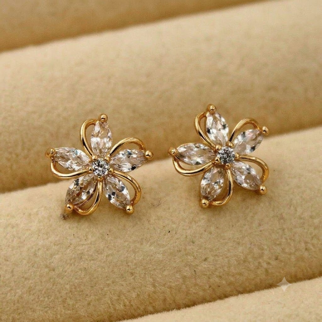 gold stud earring