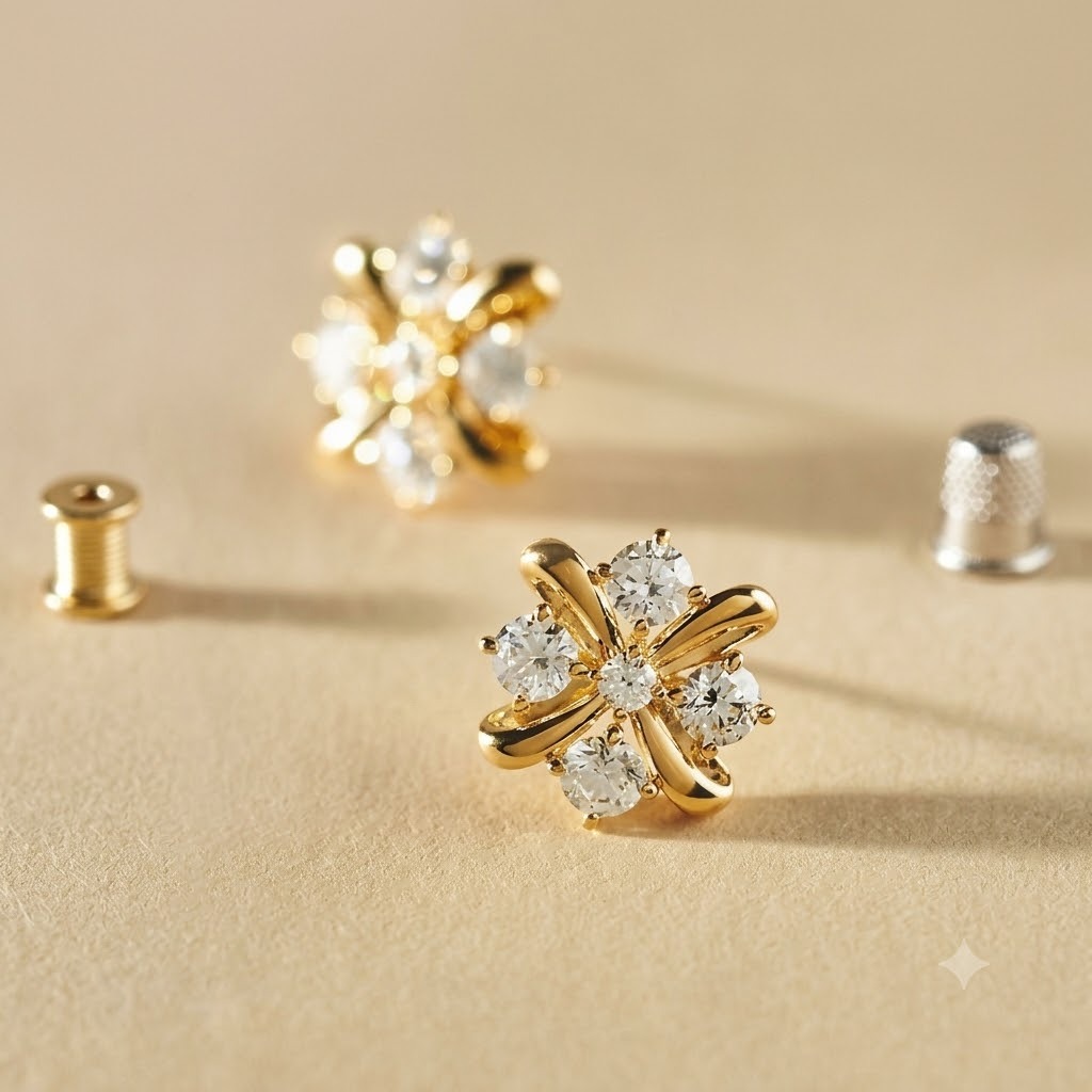 gold stud earring
