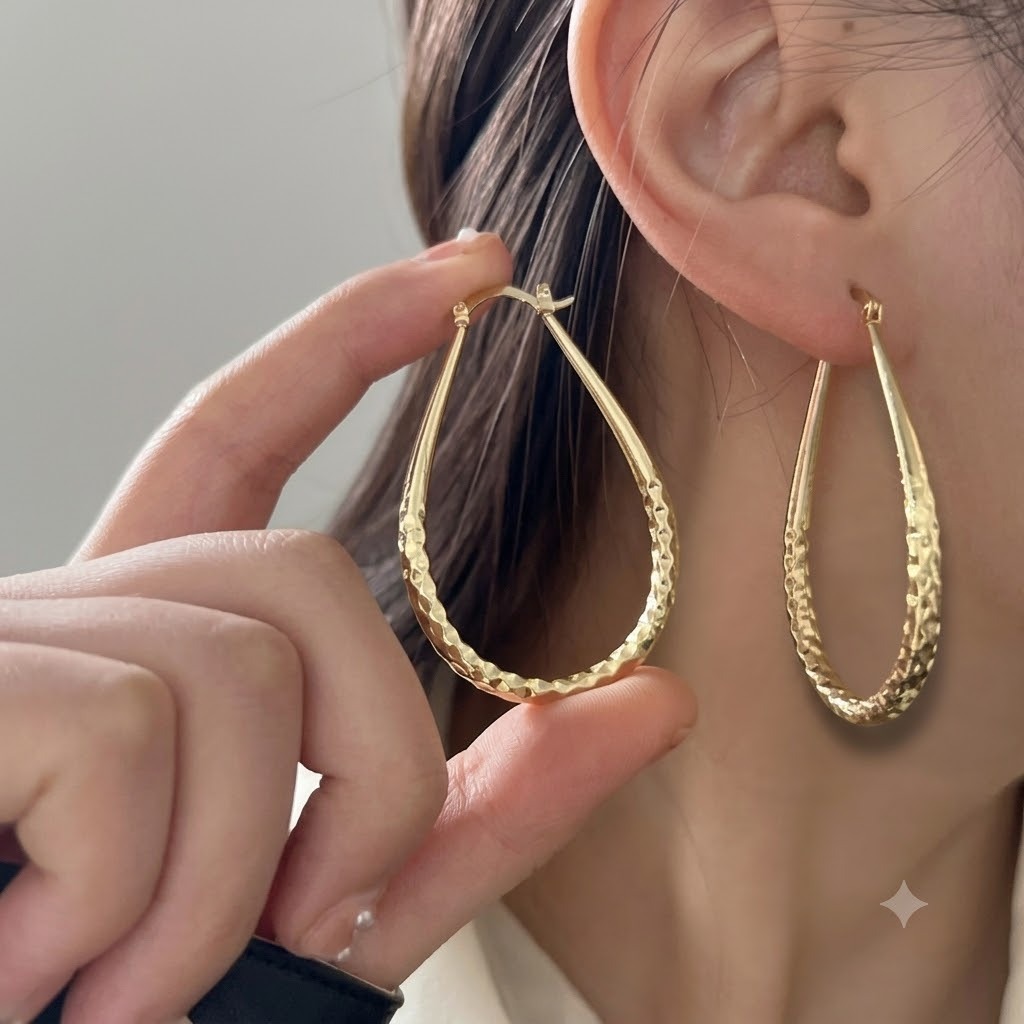 teardrop hoop earring
