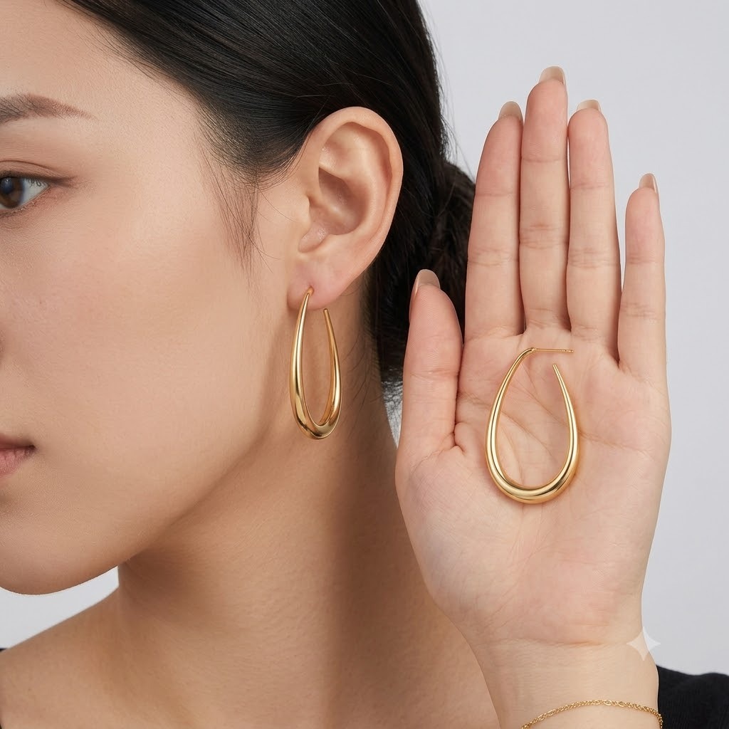 teardrop hoop earring